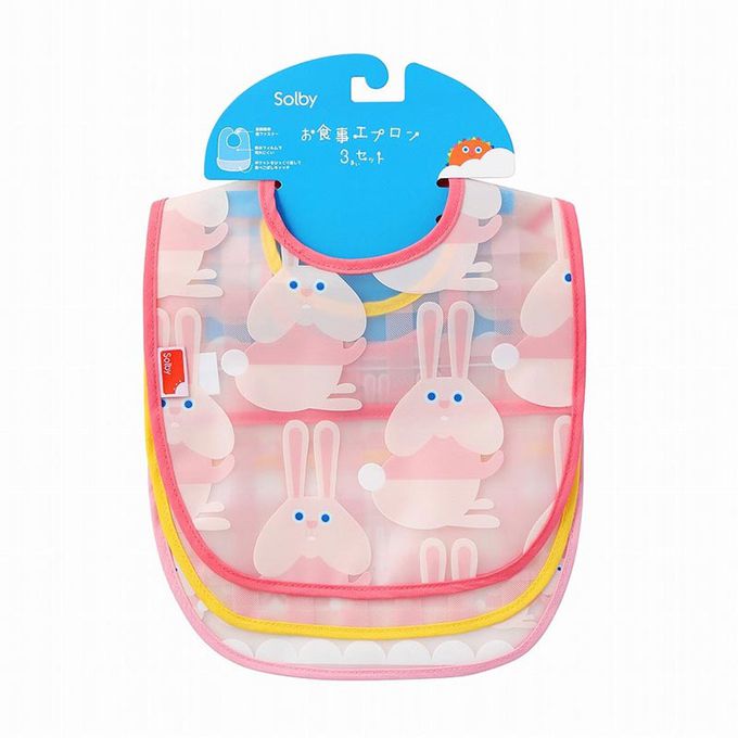 akachan honpo - 用餐圍兜3件組-兔子