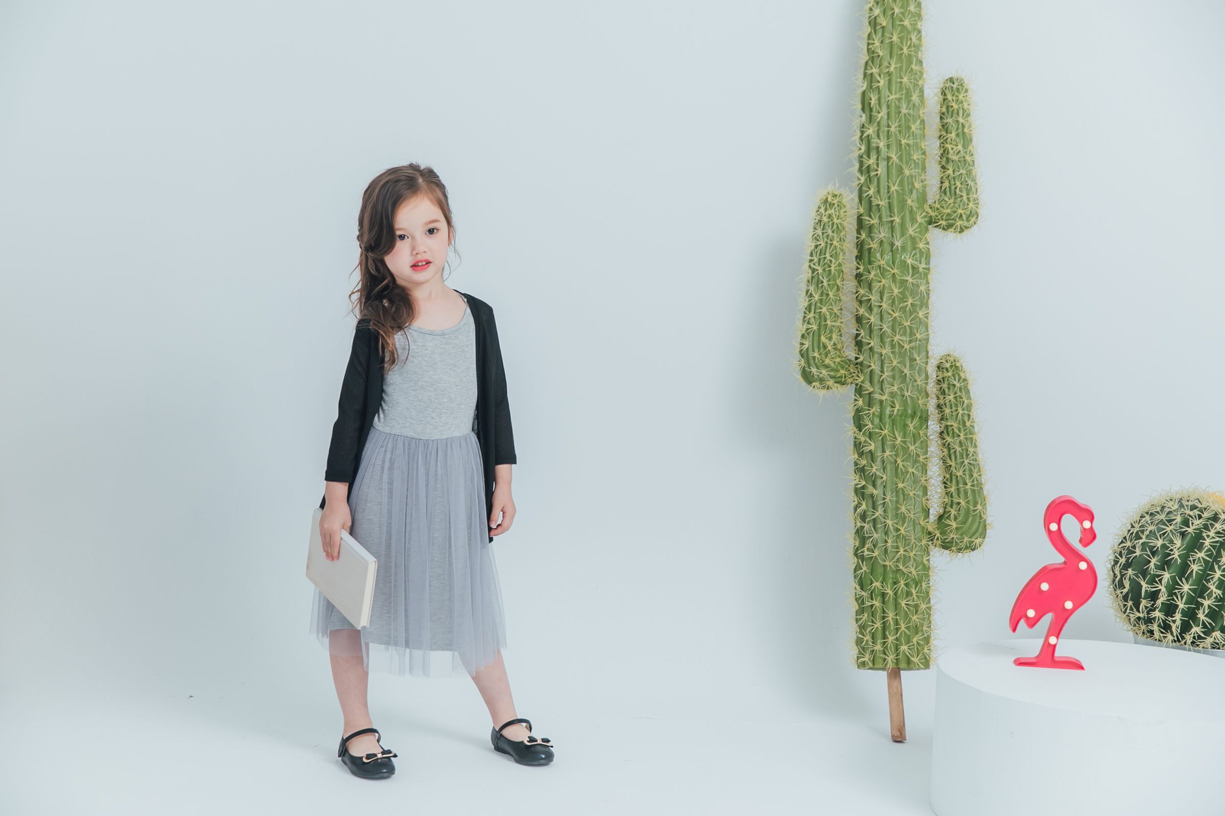 Peachy - 北鼻款*獨家訂製綿柔連身紗裙-細肩帶連身款-溫柔灰