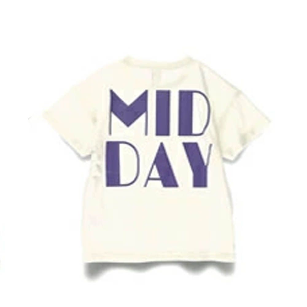 100%棉 個性標語短袖上衣-MID DAY-白