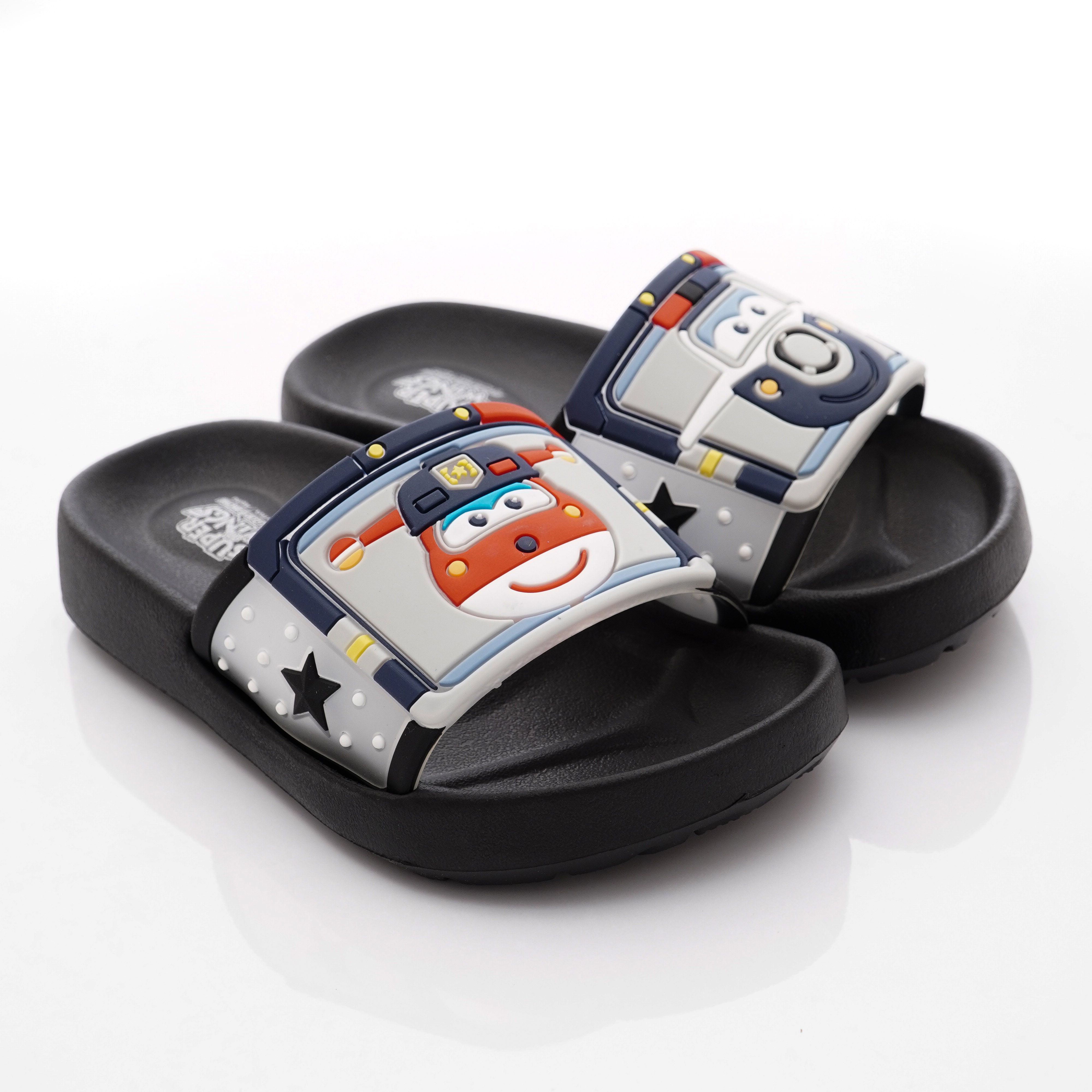 Super Wings - 超輕量休閒涼鞋/拖鞋(中小童段)-黑-S204707黑