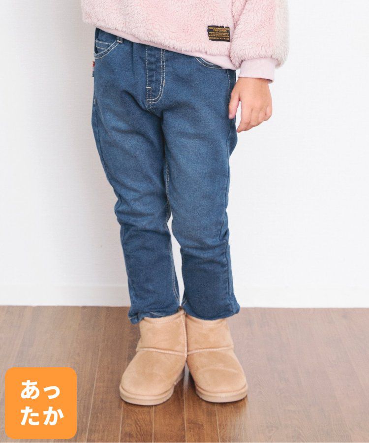 日本 BREEZE - 內刷毛輕量彈力直筒長褲-酒紅