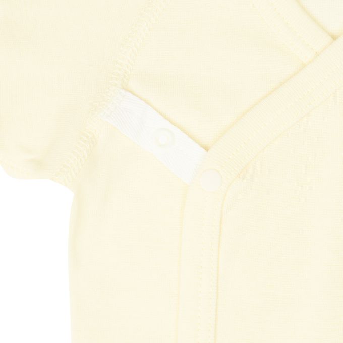 akachan honpo - 新生兒內衣6件組-短袖&7分袖 按扣款-黃色