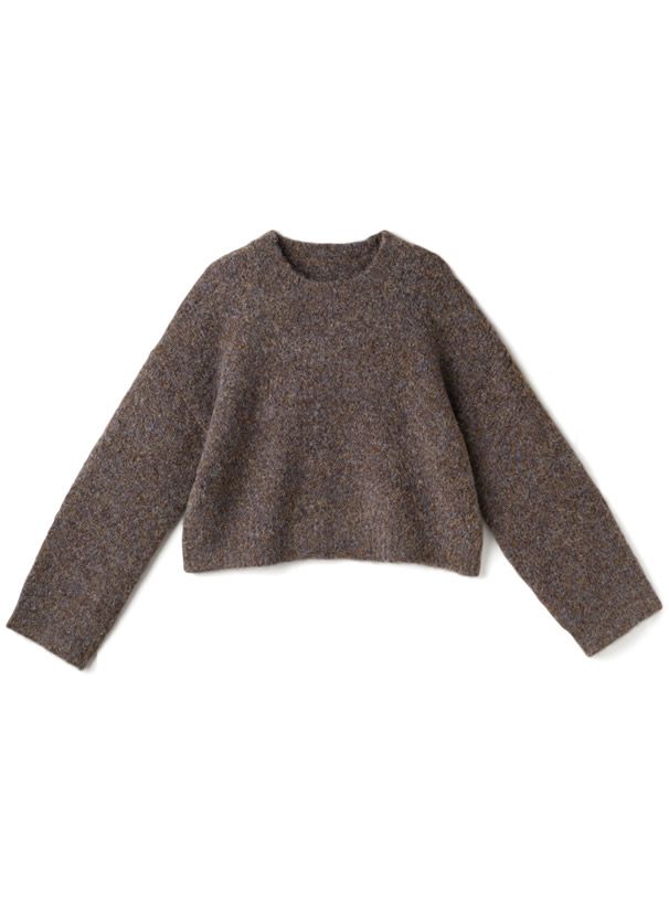 日本 GRL - 羊毛混柔軟短版毛衣-葡萄紫 (F)