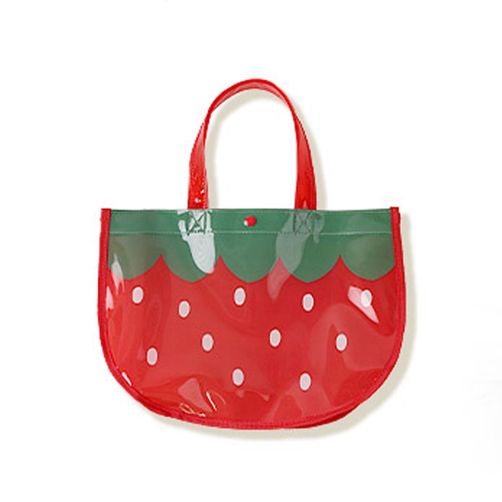 日本 ZOOLAND - 防水PVC手提袋/游泳包-水果造型-草莓 (25x34cm)