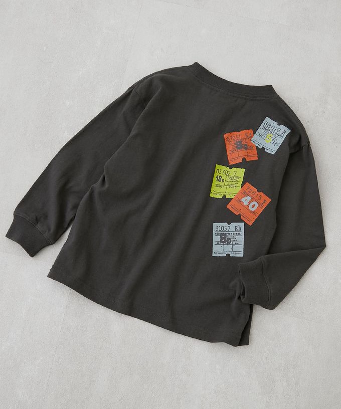 日本 devirock - 100%棉 定番印花長袖上衣-老虎-黑