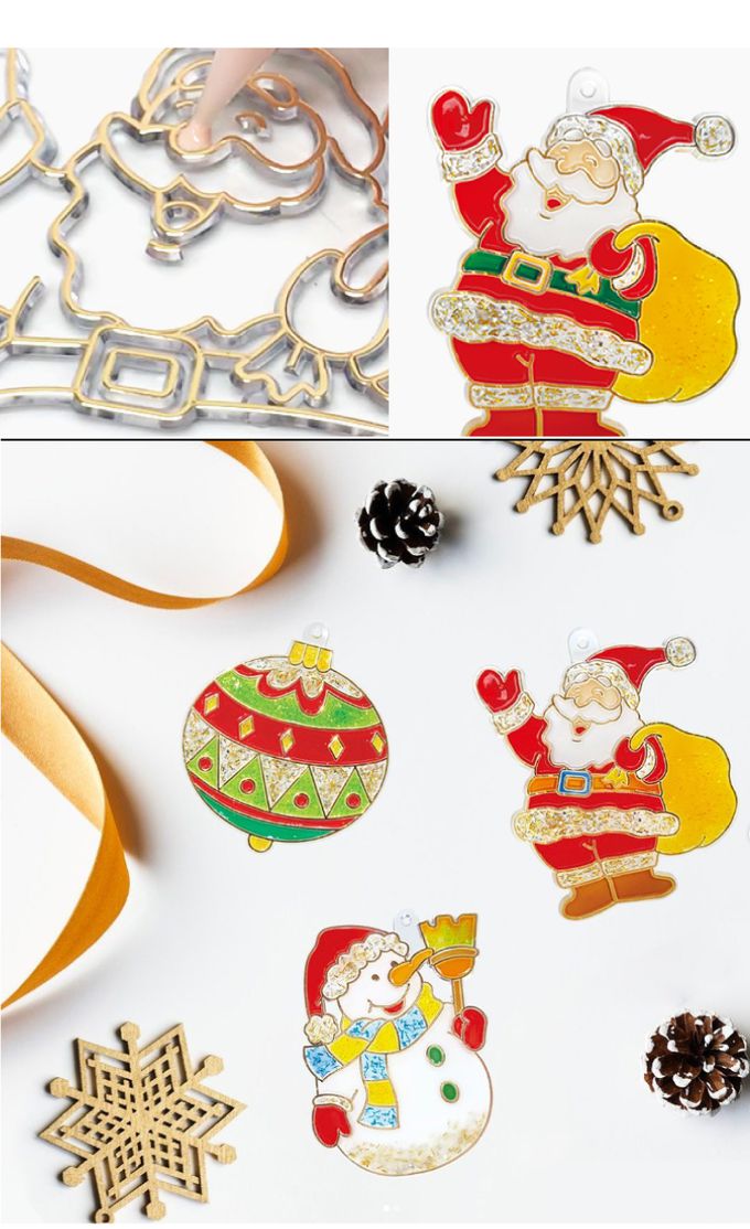 韓國 AMOS - 10色歡樂聖誕模型版DIY玻璃彩繪膠