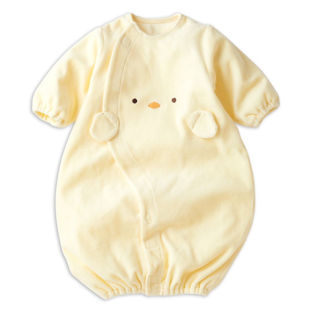 長袖連身衣-穿衣練習 穿脫方便省時-奶油色 (50~60cm)