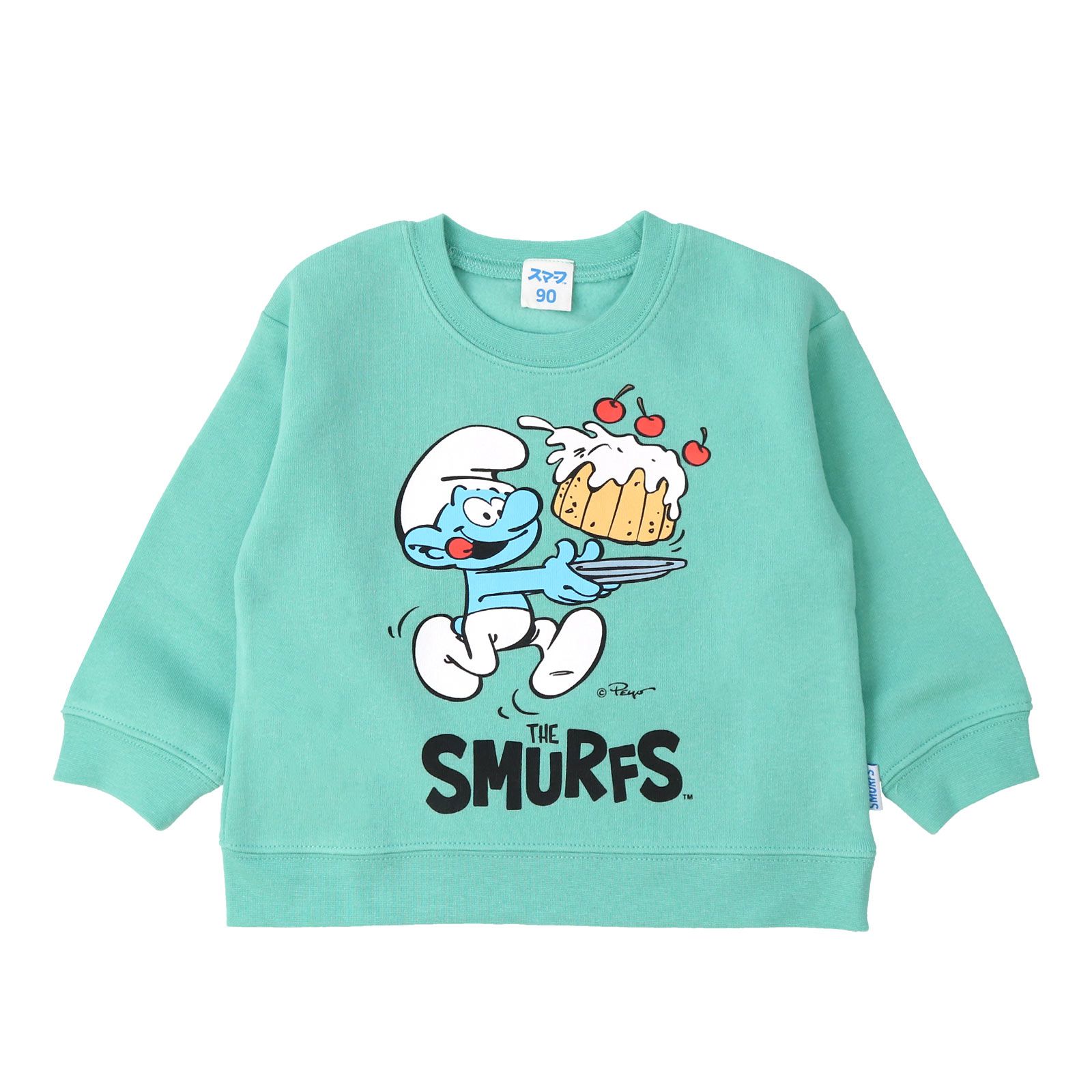 日本 ZOOLAND - 藍色小精靈聯名 保暖長袖上衣-讀書乖寶寶-海軍藍