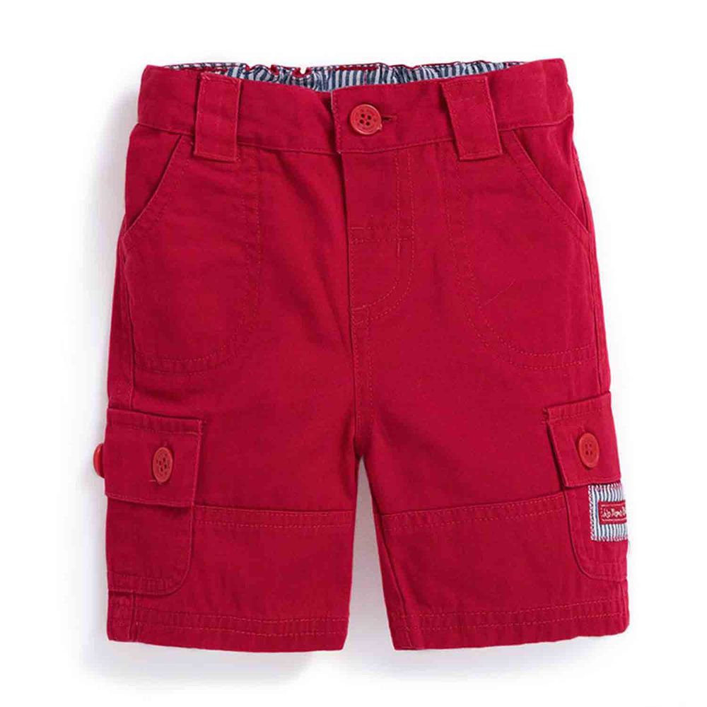 英國 JoJo Maman BeBe - 嬰幼兒/兒童100% 純棉多口袋短褲-紅色