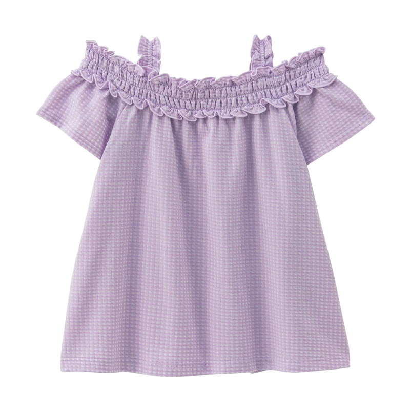 日本千趣會 - GITA 荷葉邊細肩帶平口短T-薰衣草