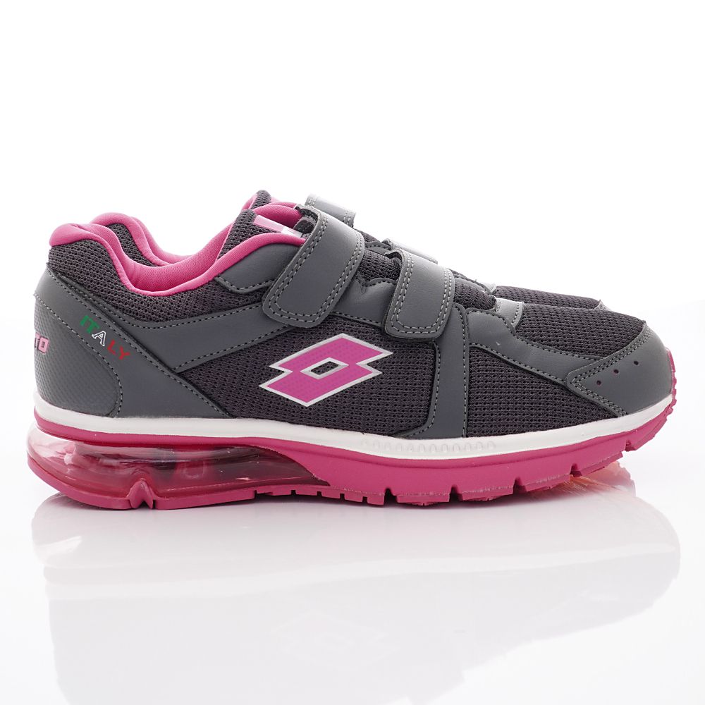 LOTTO樂得 - 魔鬼氈運動氣墊健走款0878系列(女段)-灰粉紅