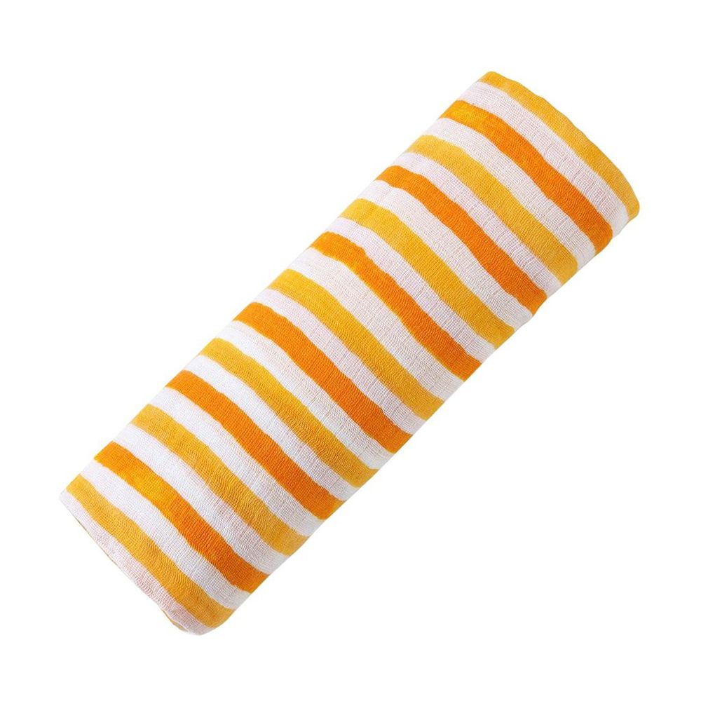 美國 Malabar baby - 有機棉包巾-溫暖黃橙 (120*120cm)