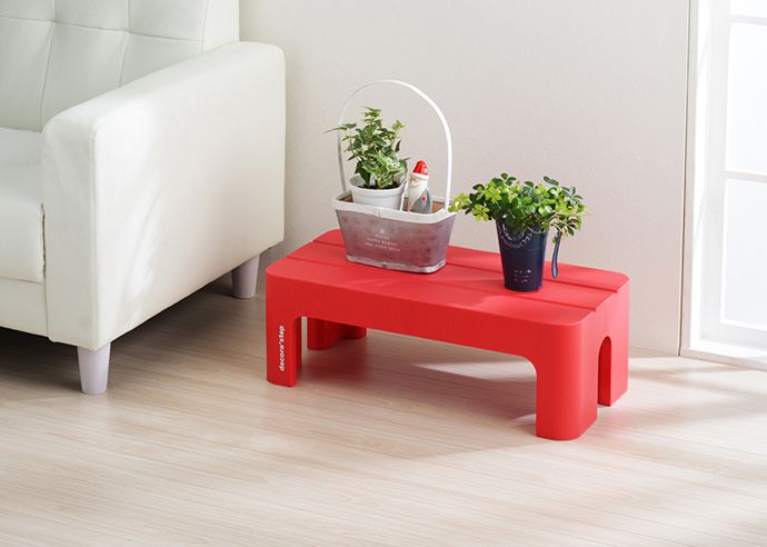 日本squ+ - Decora step日製長形多功能墊腳椅凳(耐重100kg)-紅 (高30cm)