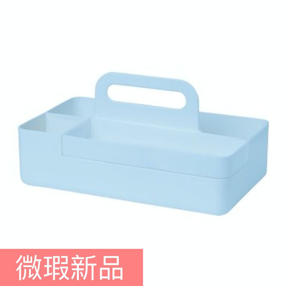 日本文具 SONIC - (微瑕新品)手提式桌上文具分隔收納盒(磁吸設計)-水藍 (26x12.8x16cm)