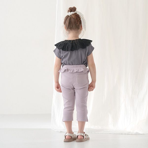 日本 Lycee mine - [官網熱銷] 腰間滾邊側開叉七分褲-格紋-卡其