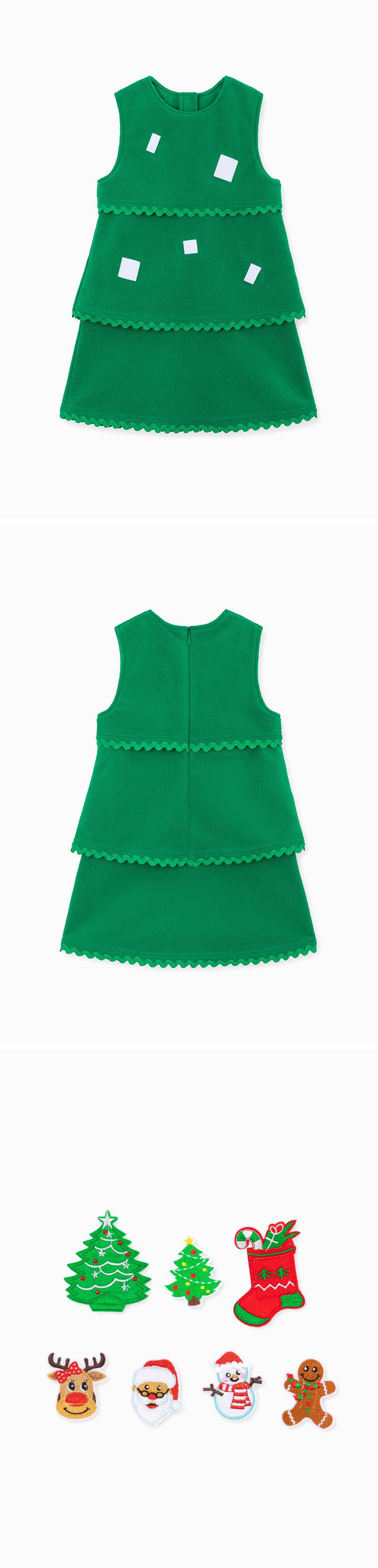 韓國 OZKIZ - (附裝飾品)聖誕樹魔鬼氈洋裝