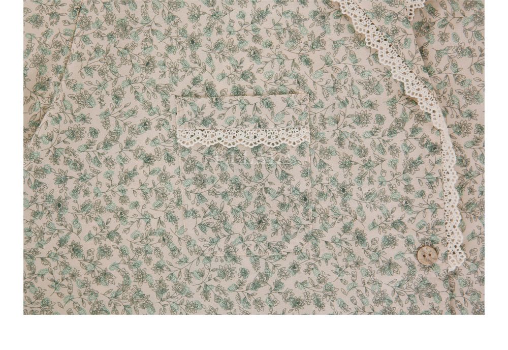 韓國 ULLALA - 滿版碎花短袖睡衣(兩件式) (FREE)