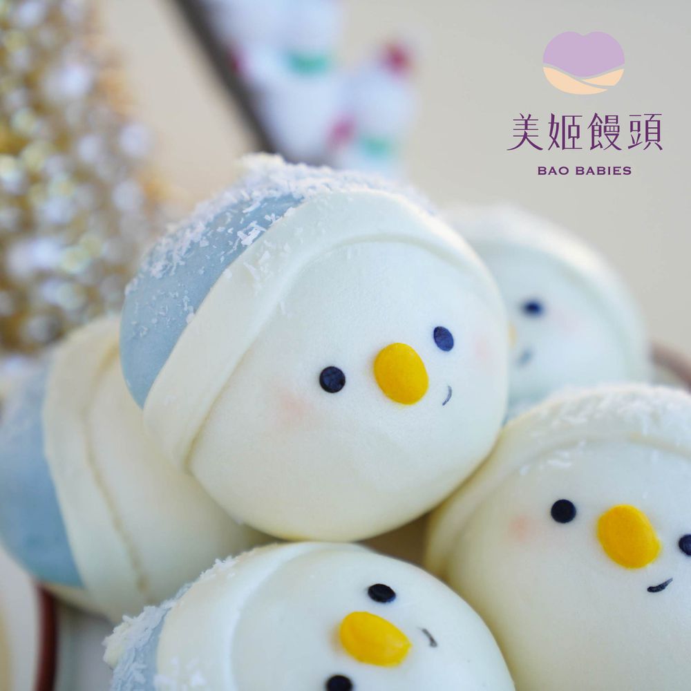 聖誕小雪人鮮乳造型紅豆包-50g*6顆