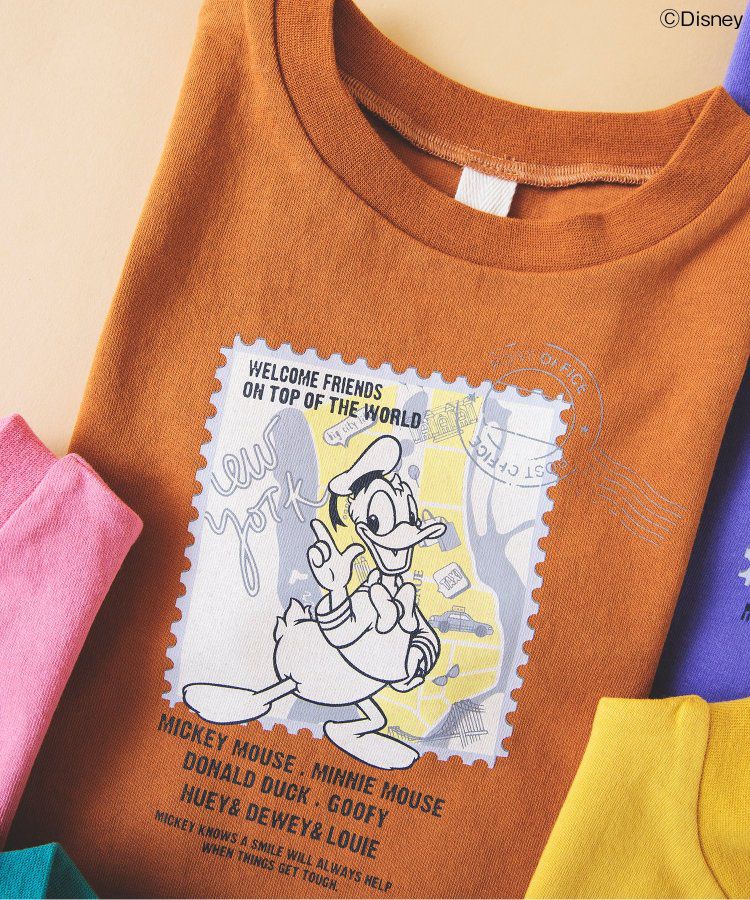 日本 BREEZE - 迪士尼聯名 印花短袖上衣-旅行郵票-紫色高飛狗