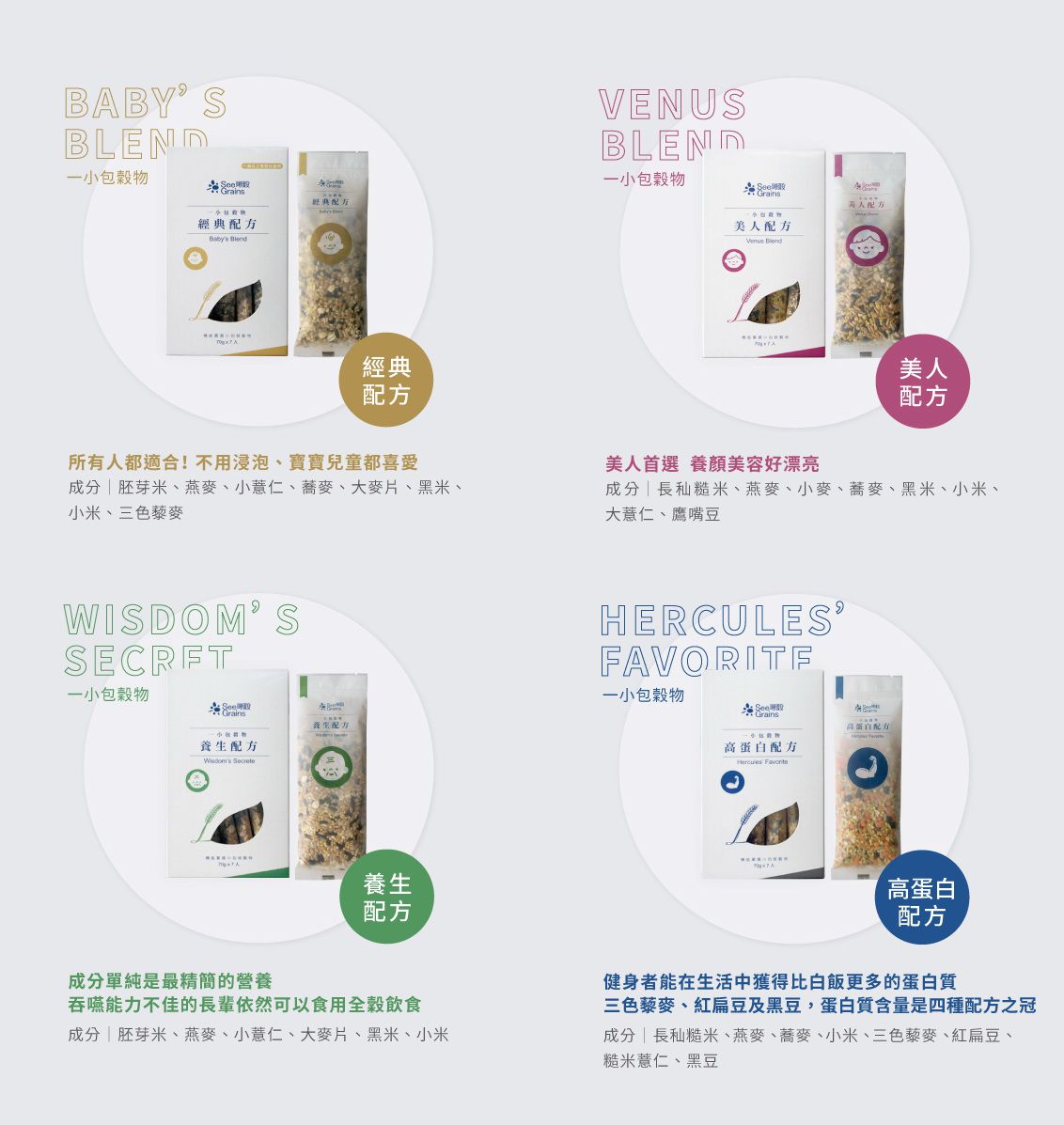 晰穀 - 一小包穀物 | 養生配方1kg家庭號 真空包裝