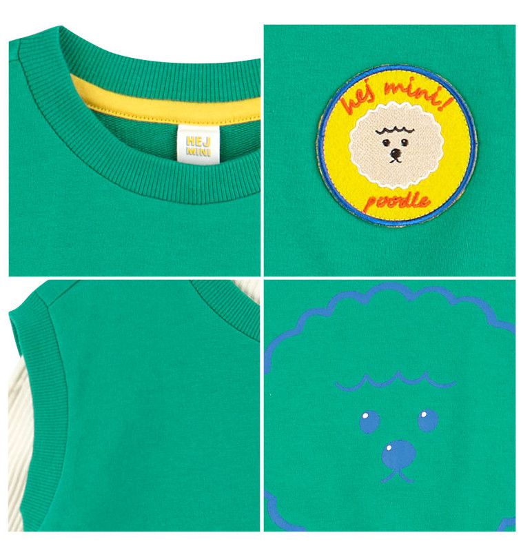 韓國 HEJMINI - 小狗徽章小背心-草莓粉