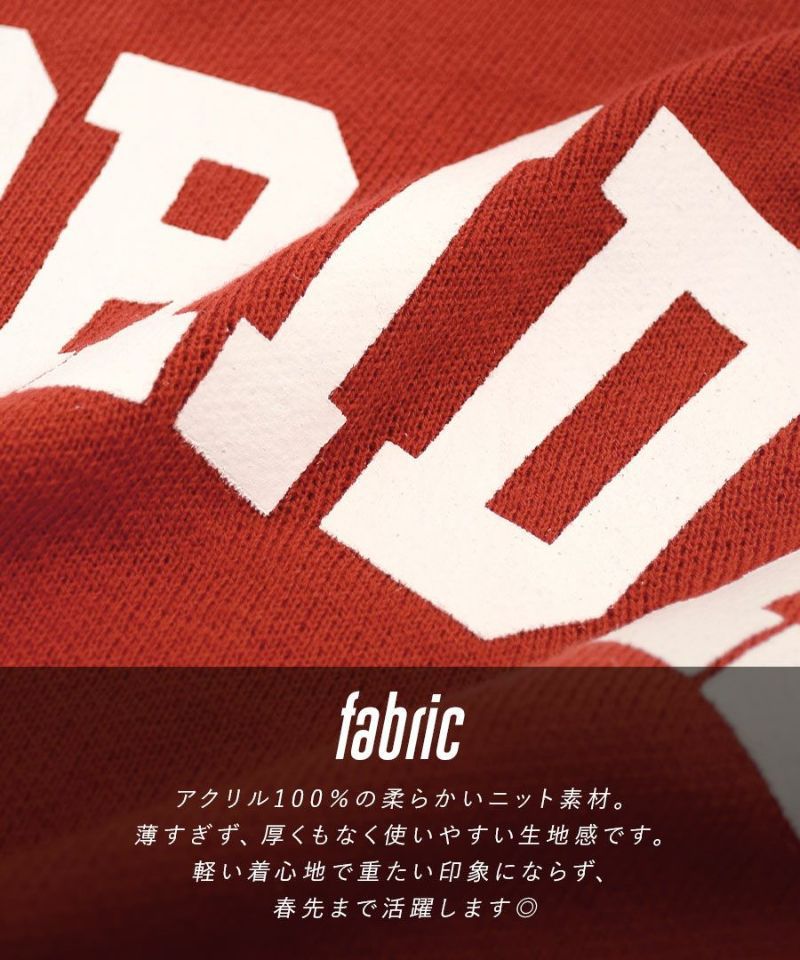 日本 zootie - 美式英文圓領澎袖輕薄針織長袖上衣-紅