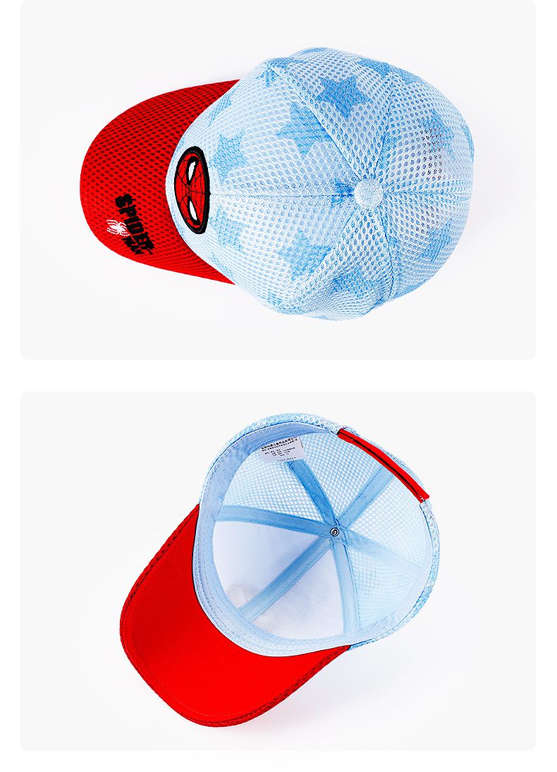 卡通英雄兒童棒球帽-Q版美國隊長-淺藍+白