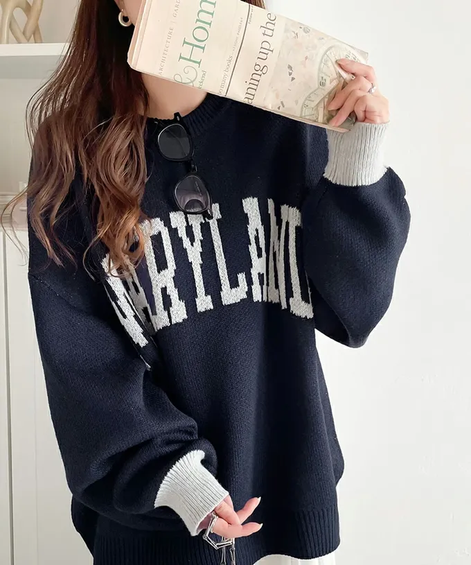 日本 Classical Elf - Java 前後2way袖配色厚針織上衣-灰