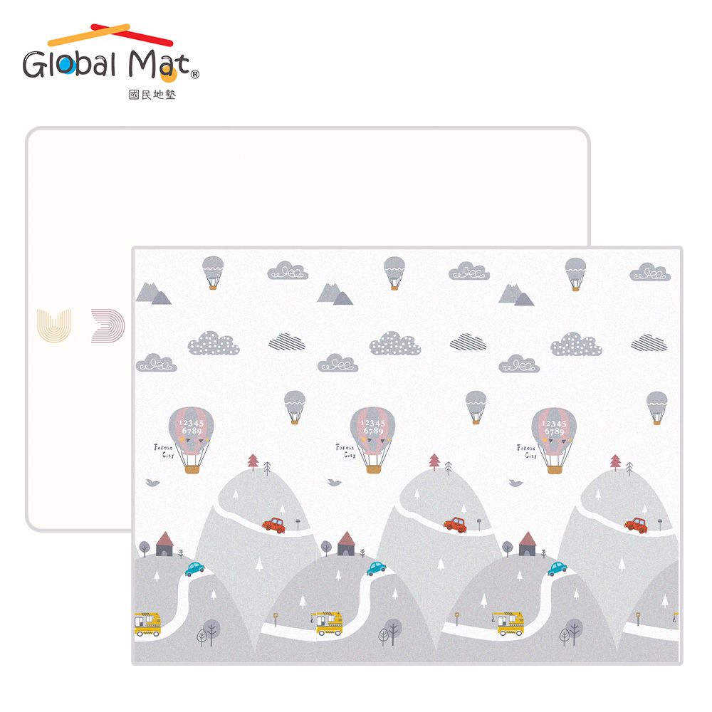 國民地墊 XPE 2CM 加厚雙面摺疊地墊 - 彩虹熱氣球 D6-(雙面花色，共一片地墊)