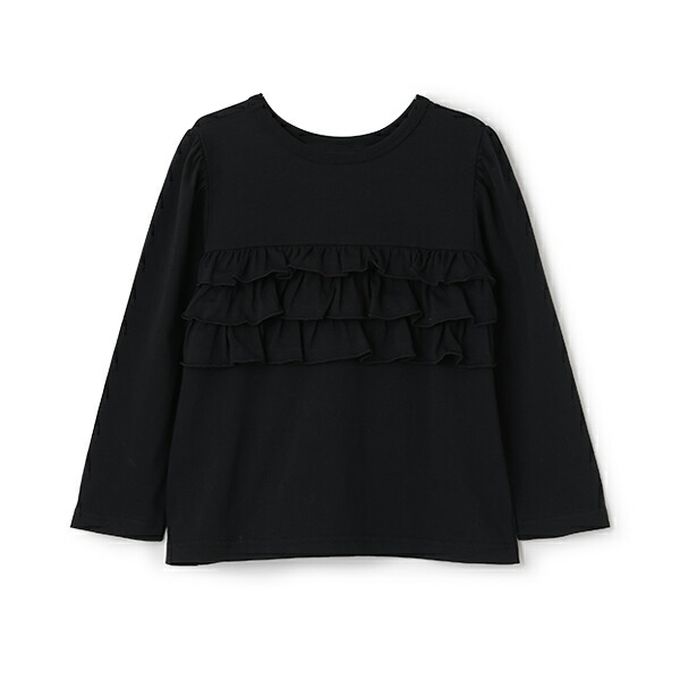 日本 Lycee mine - 100%棉 前後兩穿荷葉邊長袖上衣-淺棕