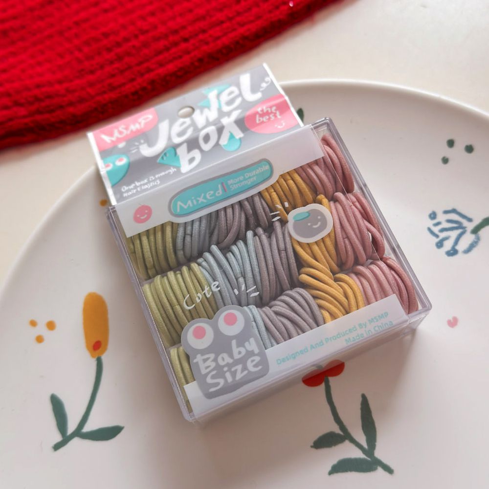 Beauty 寶寶幼兒拇指髮圈(直徑約2公分)-莫蘭迪5色-100條/盒