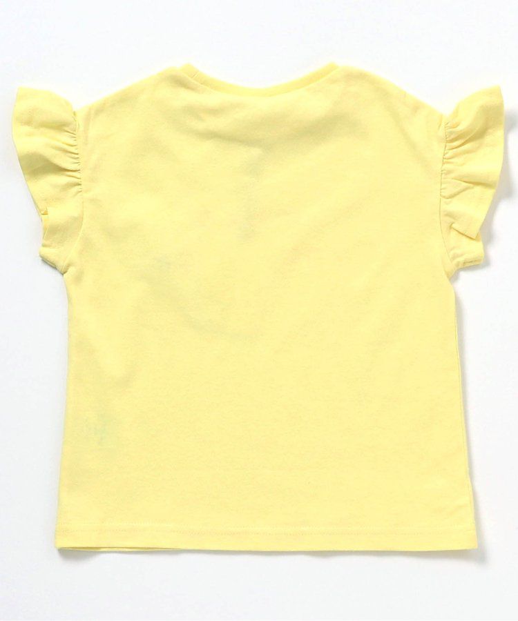 日本 apres les cours - 可愛感荷葉邊短袖上衣-小白花-淡黃