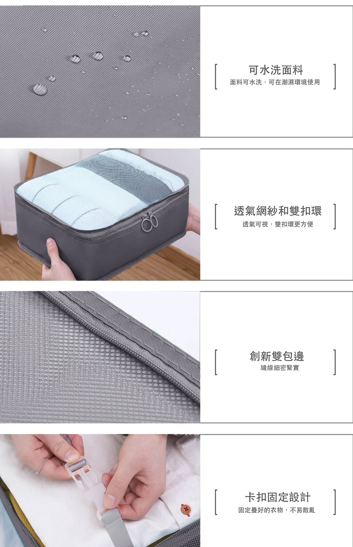 大容量行李分類整理袋-7入組-深藍色