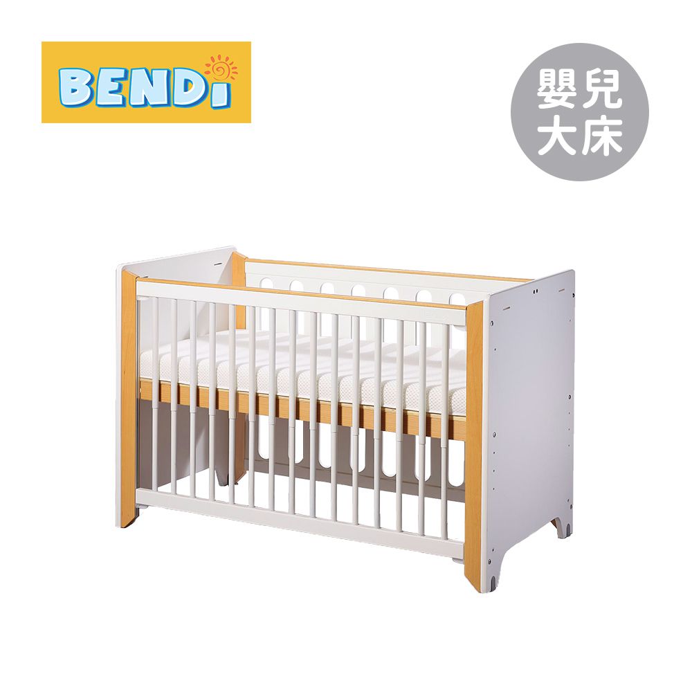 More Fast 美型碳纖升降嬰兒大床 原木側板 (床架+有機眠床墊)