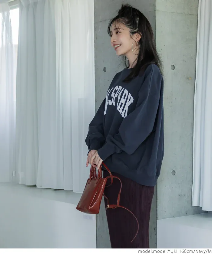 日本 COCA - 裏毛圓領百搭大學T-米杏