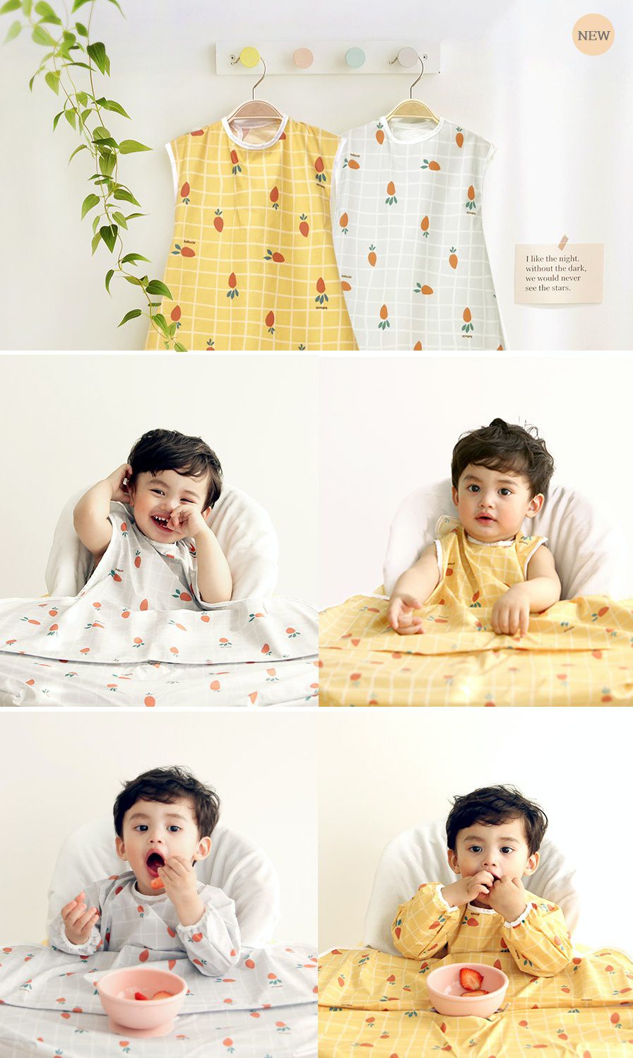 韓國 Babyclo - 多功能防水圍兜/圍裙(無袖)-粉紅大象