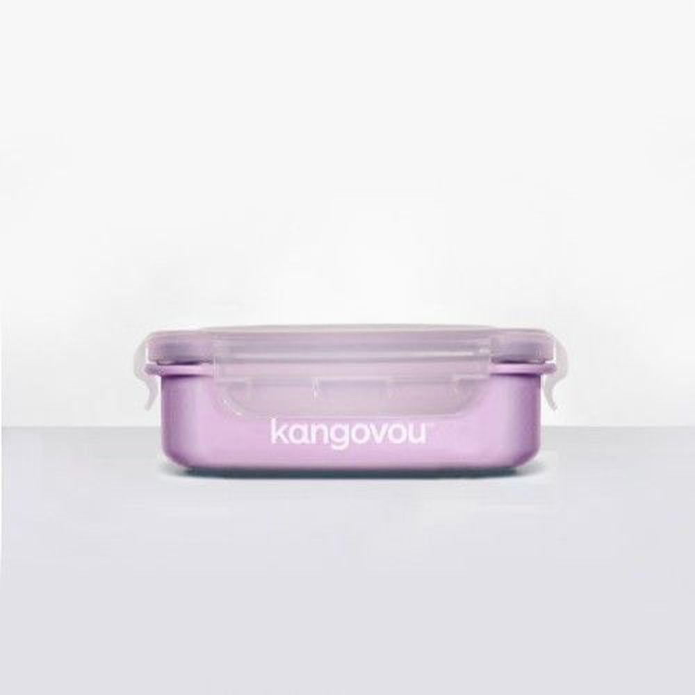 美國 Kangovou - 不鏽鋼安全兒童餐具-寶寶餐盒-紫丁香 (15*11.5*4.5(長*寬*高))