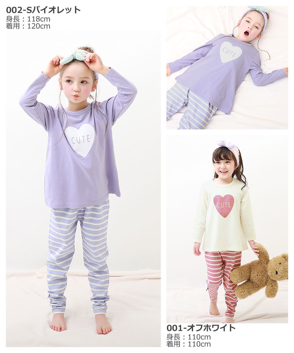 日本 devirock - 天竺棉透氣薄長袖家居服-FOR YOU-粉紫x格紋