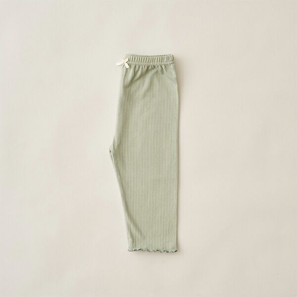 日本 Lycee mine - 羅紋麻花柔軟七分內搭褲-淺卡其