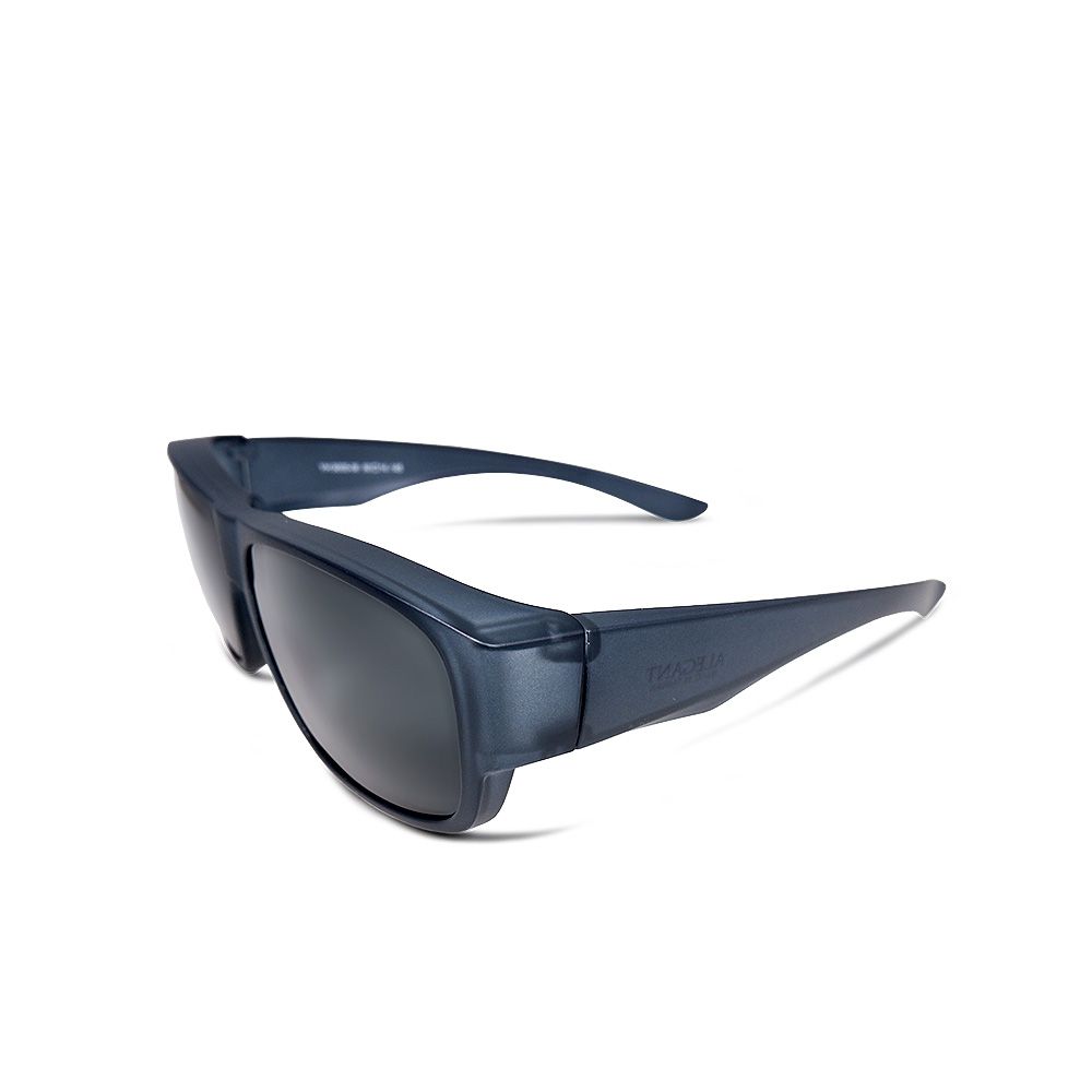 ALEGANT - 潮流果凍黑色方框全罩式偏光墨鏡│外掛式UV400太陽眼鏡包覆套鏡│車用太陽眼鏡│近視可戴外掛寶麗來墨鏡