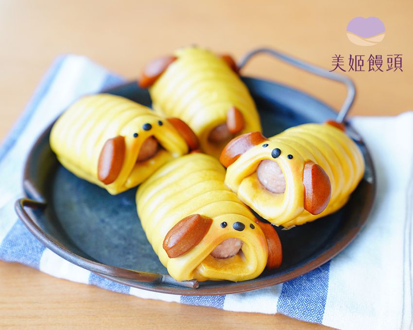 美姬饅頭 - 熱狗捲鮮乳造型饅頭-6入-50g/顆