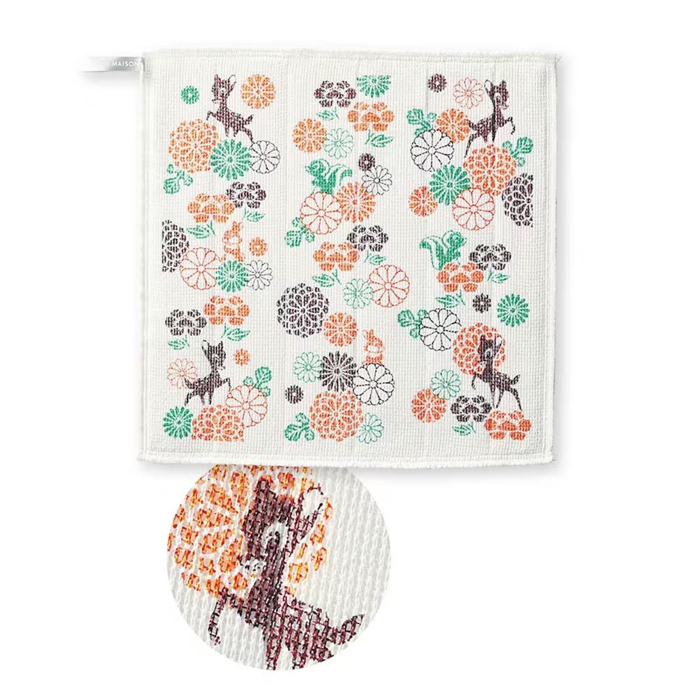 日本千趣會 - 日本製 迪士尼奈良蚊帳抗菌吸水方巾(廚房用)-小鹿斑比 (約29×29cm)