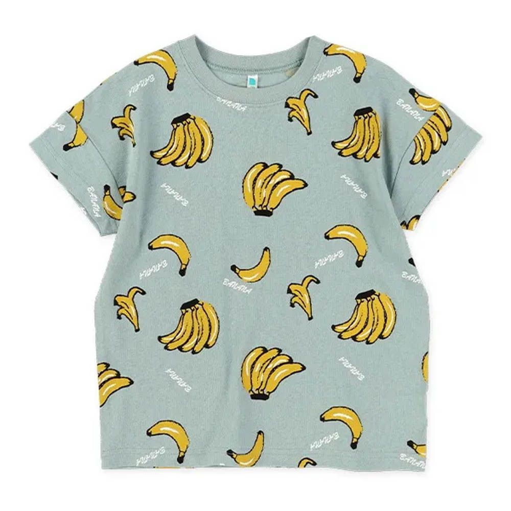 夏季水果印花短袖上衣-香蕉-藍