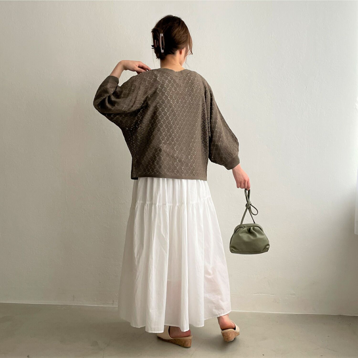 日本 ihuu - 2WAY氣質蕾絲鉤針薄外套-杏白