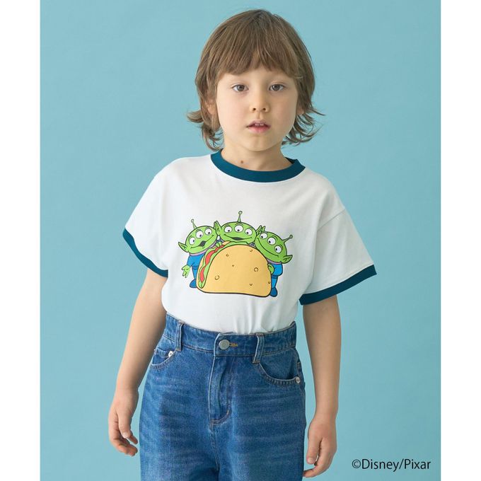 日本 b-ROOM - 聯名限定 短袖上衣-可愛三眼怪-白x黑