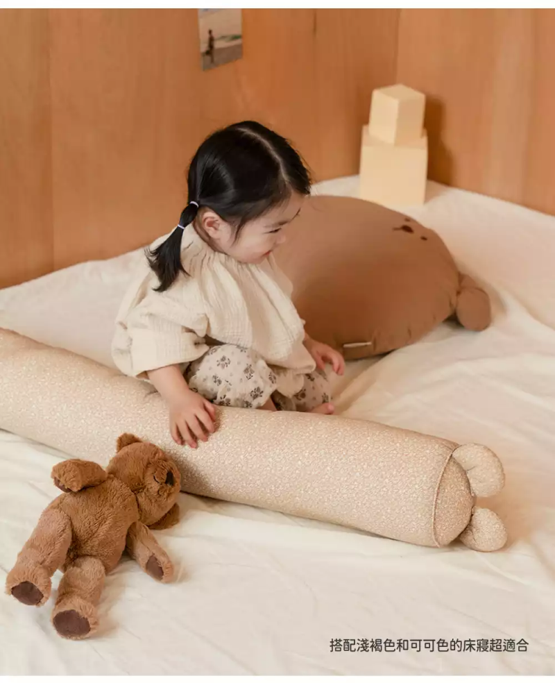 韓國 Hello HiZoo - 手工製純棉柔感兒童長條抱枕套-Hi Bunny 兔耳 (14x85cm)