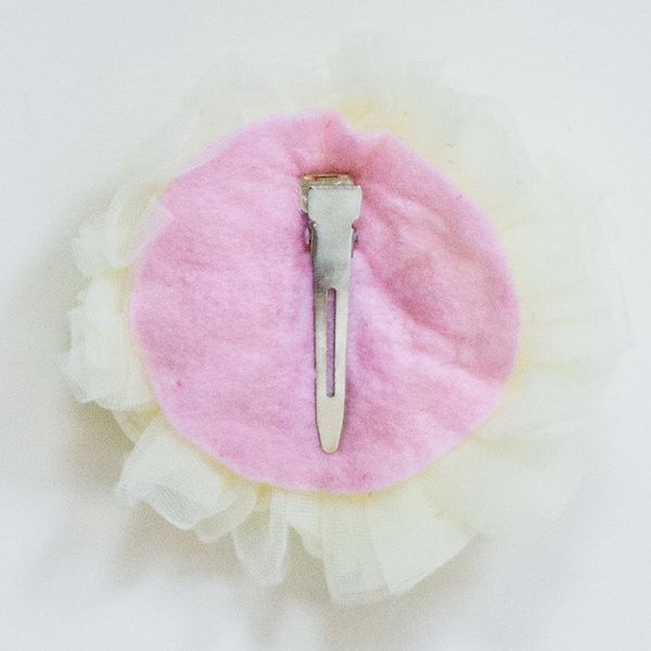 美國 Chic Baby Rose - 手工髮夾_玫瑰花款-米白 (單一尺寸)