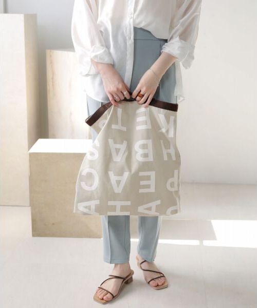 日本 Bou Jeloud - 大容量簡約字母肩背/手提托特袋-咖啡