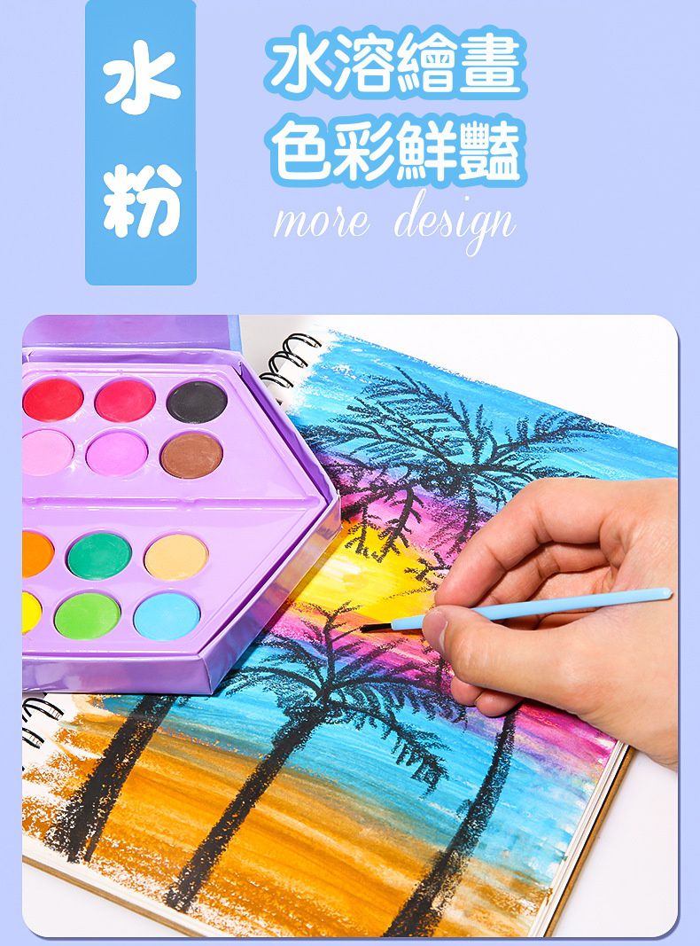 卡通兒童塗鴉創意彩繪禮盒組-卡通人物漫威-藍色