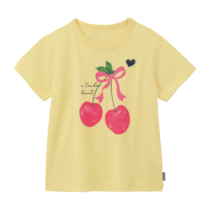 日本千趣會 - GITA 天竺棉印花短T-櫻桃-黃